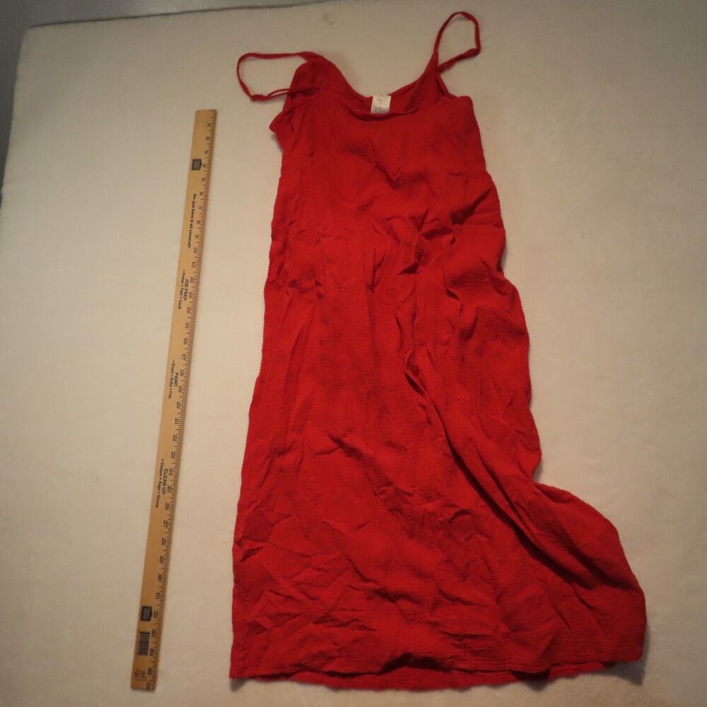 Kona Sol Women's Medium Red Textured Gauze Tie Waist Swim Cover-Up Dress